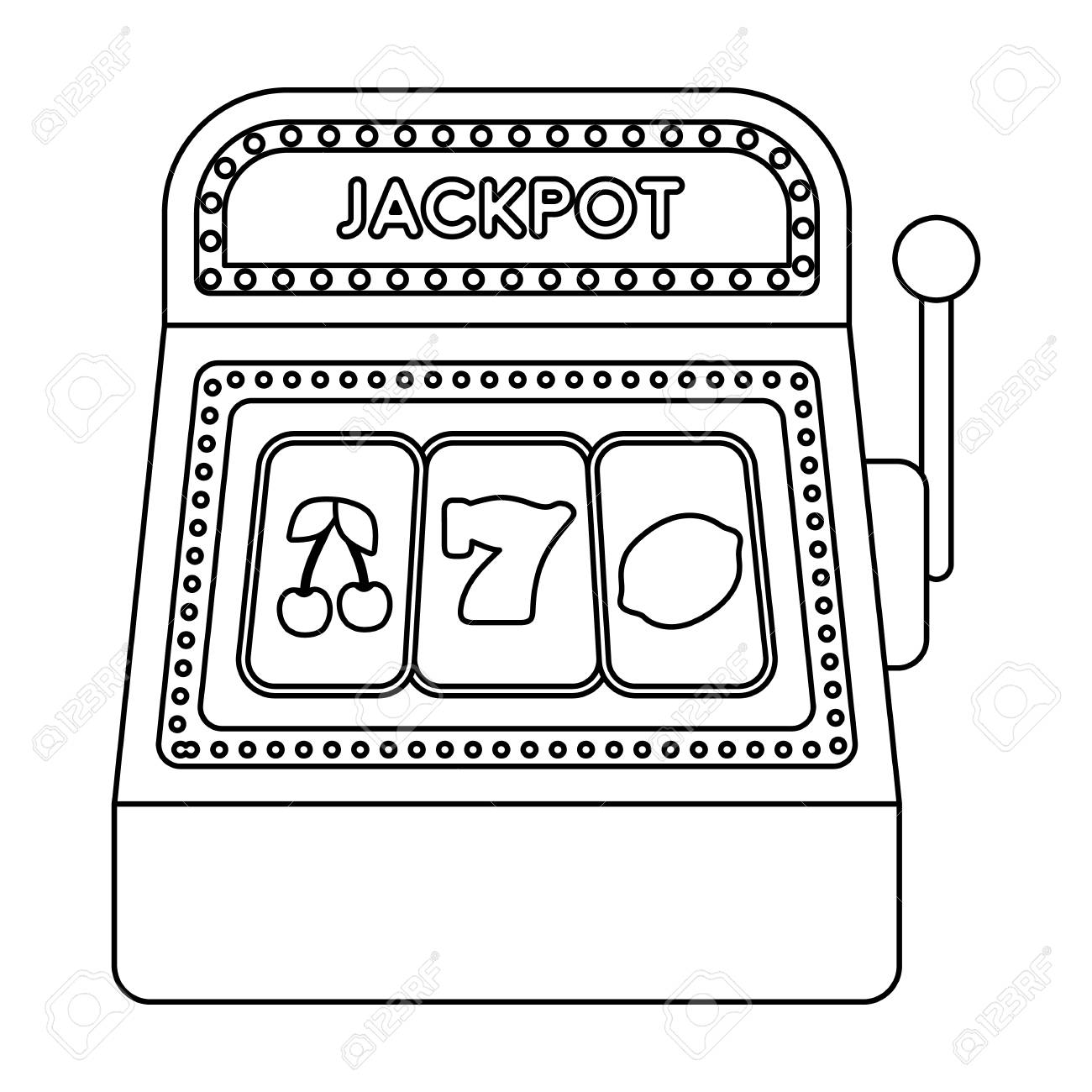 Slot machine icon in outline style isolated on white background usa country symbol vector illustration royalty free svg cliparts vectors and stock illustration image