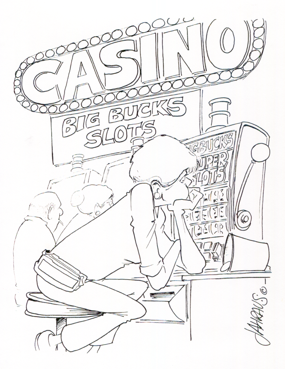 Slot machine cartoon funny gift for slot machine player