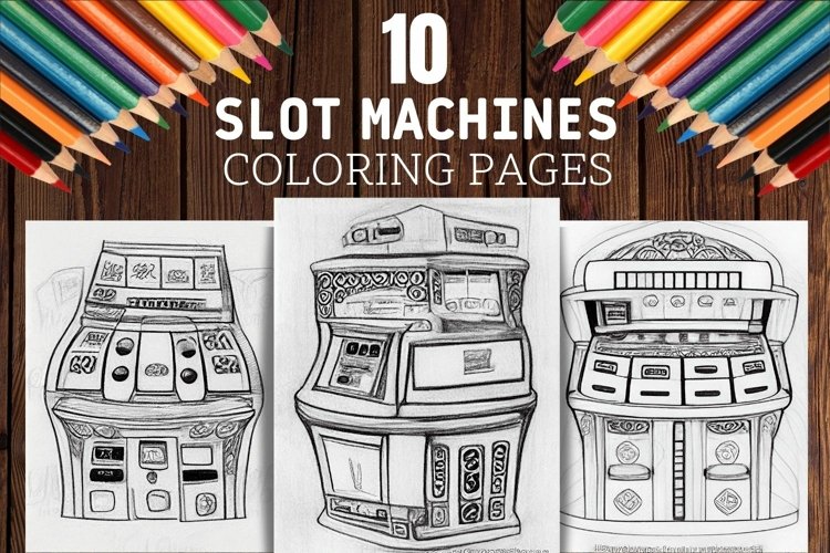 Slot machines coloring pages