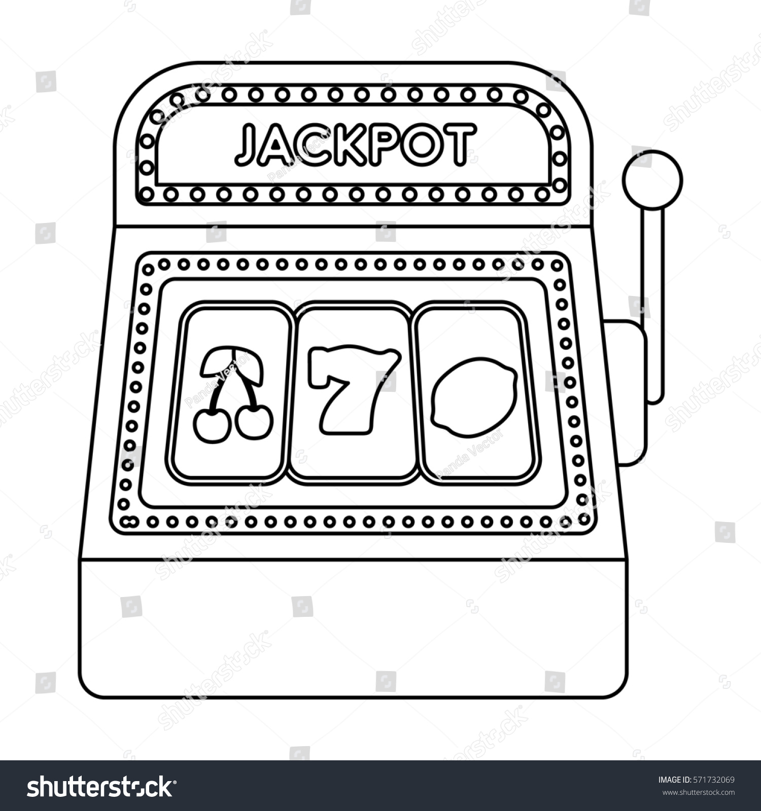 Slot machine icon outline style isolated stock illustration