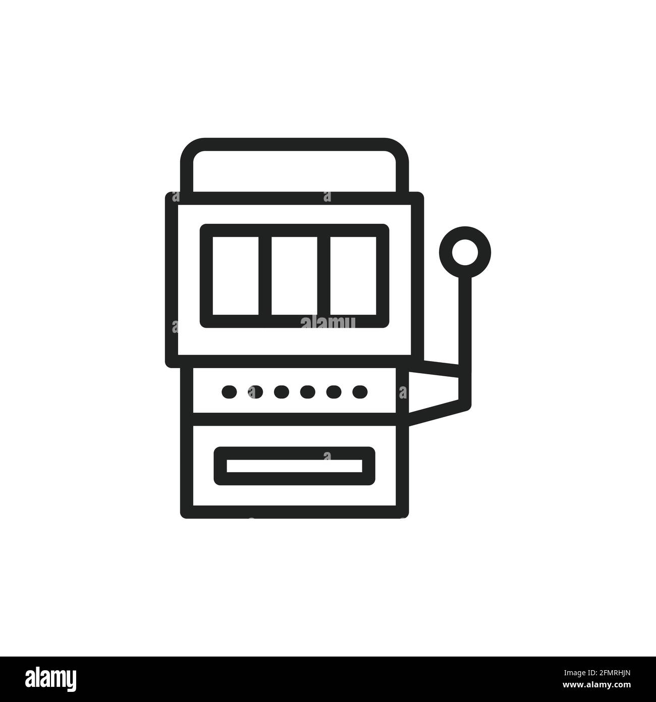 Slot machine color line icon isolated vector element outline pictogram for web page mobile app promo stock vector image art