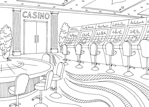 Slot machine drawings stock illustrations royalty