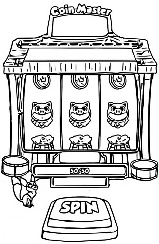 Coloring page coin master slot machine