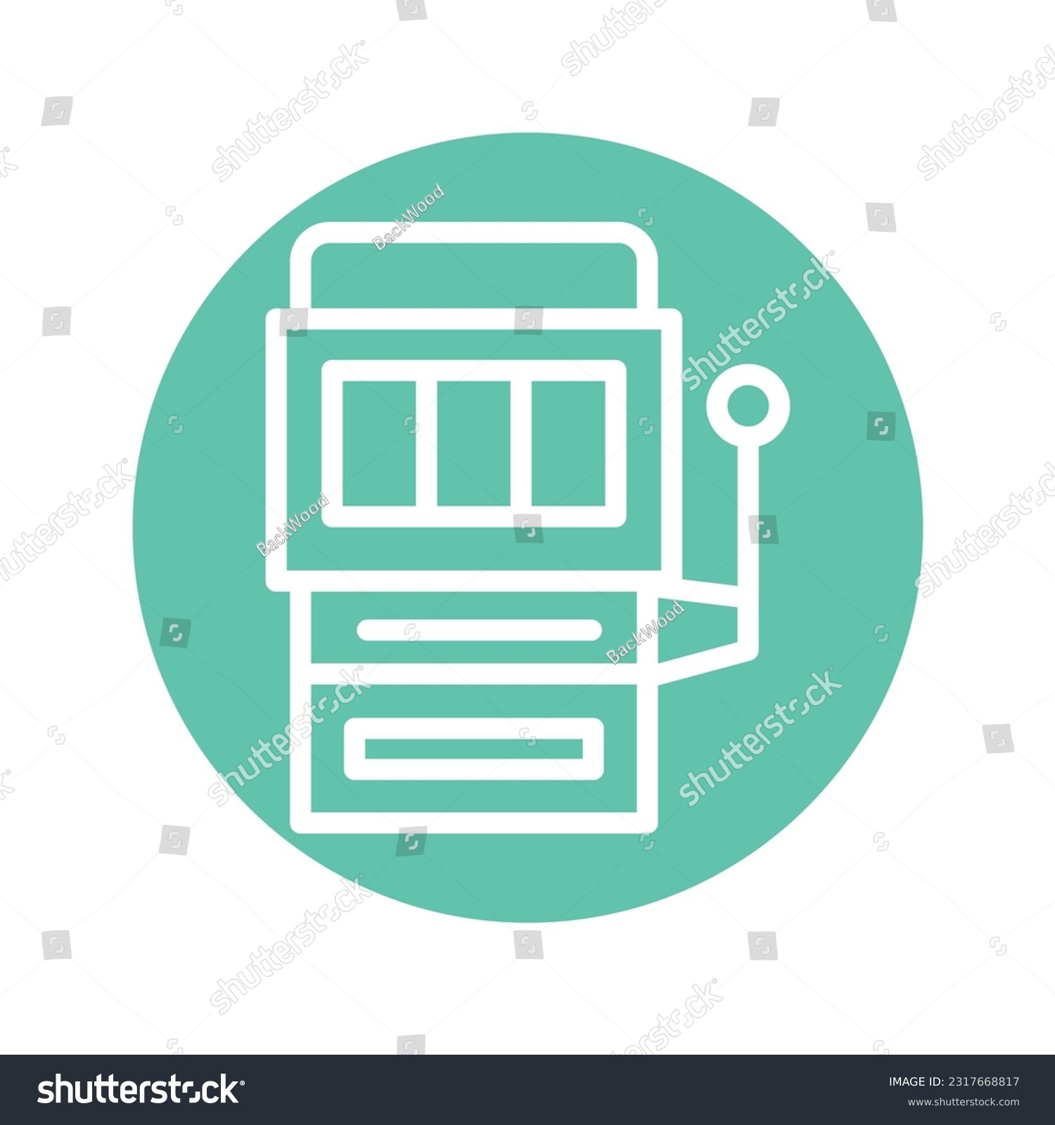 Slot machine color line icon isolated stock vector royalty free