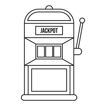 Slot machine icon outline illustration of slot machine vector icon for web vector