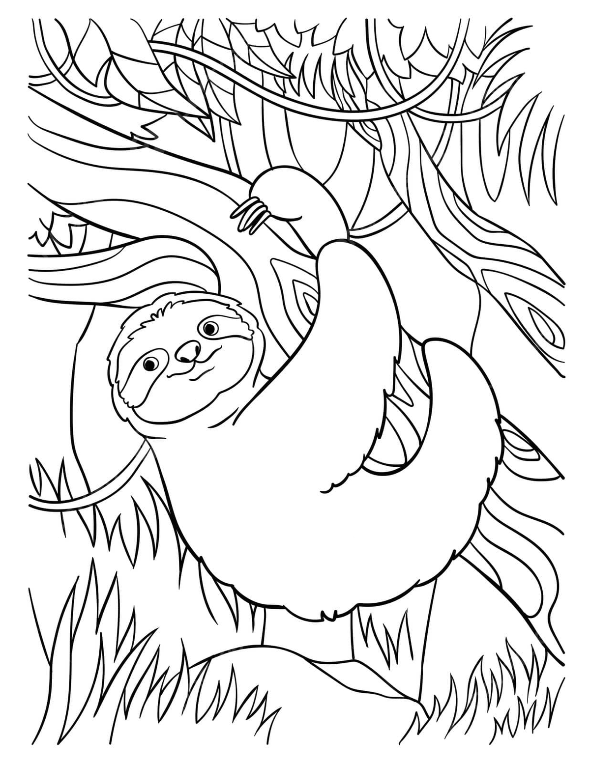 Sloth coloring page for kids colouring book silhouette idleness vector colouring book silhouette idleness png and vector with transparent background for free download