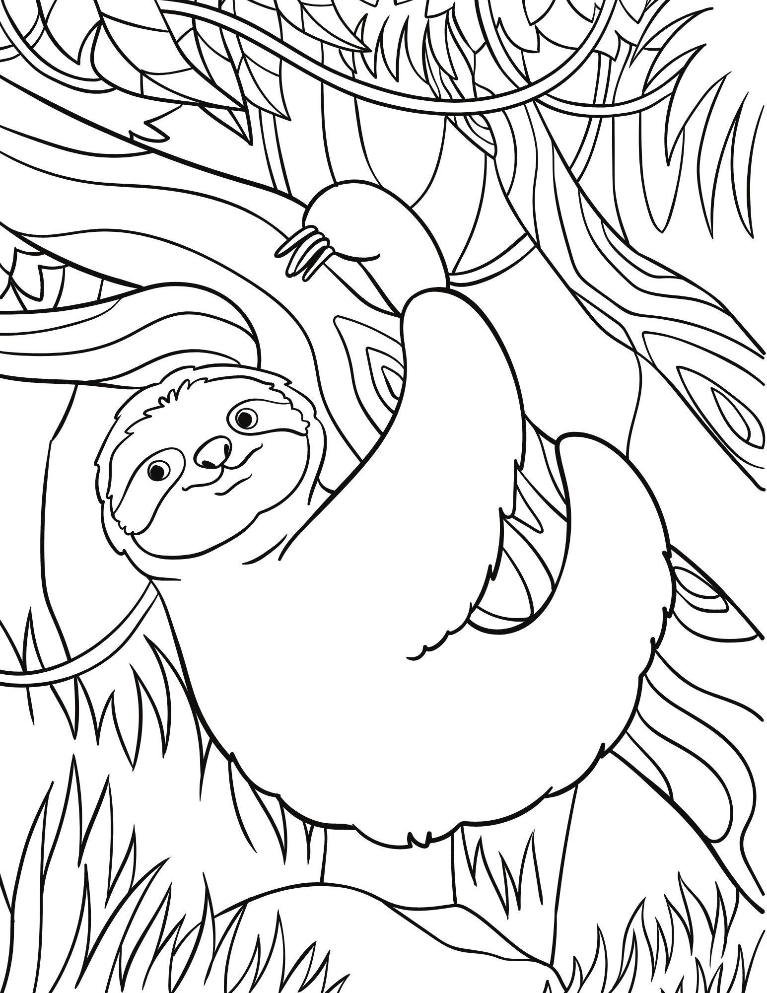 Free sloth coloring pages