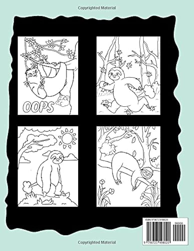 Farting sloth coloring book hilarious slow farting sloth coloring pages for sloth lovers frex aj books