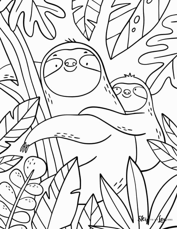 Sloth coloring pages skip to my lou