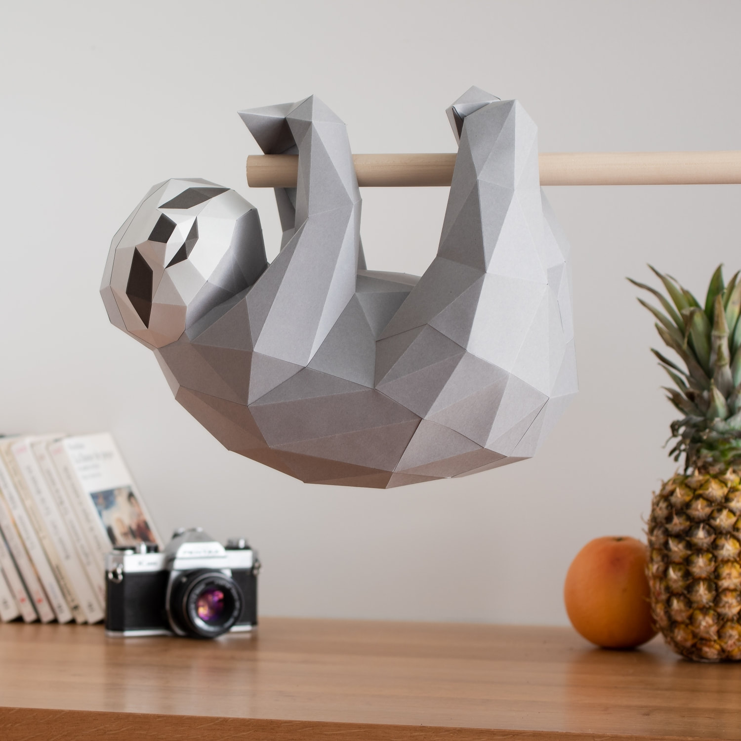 Hanging sloth d papercraft kit ready to build