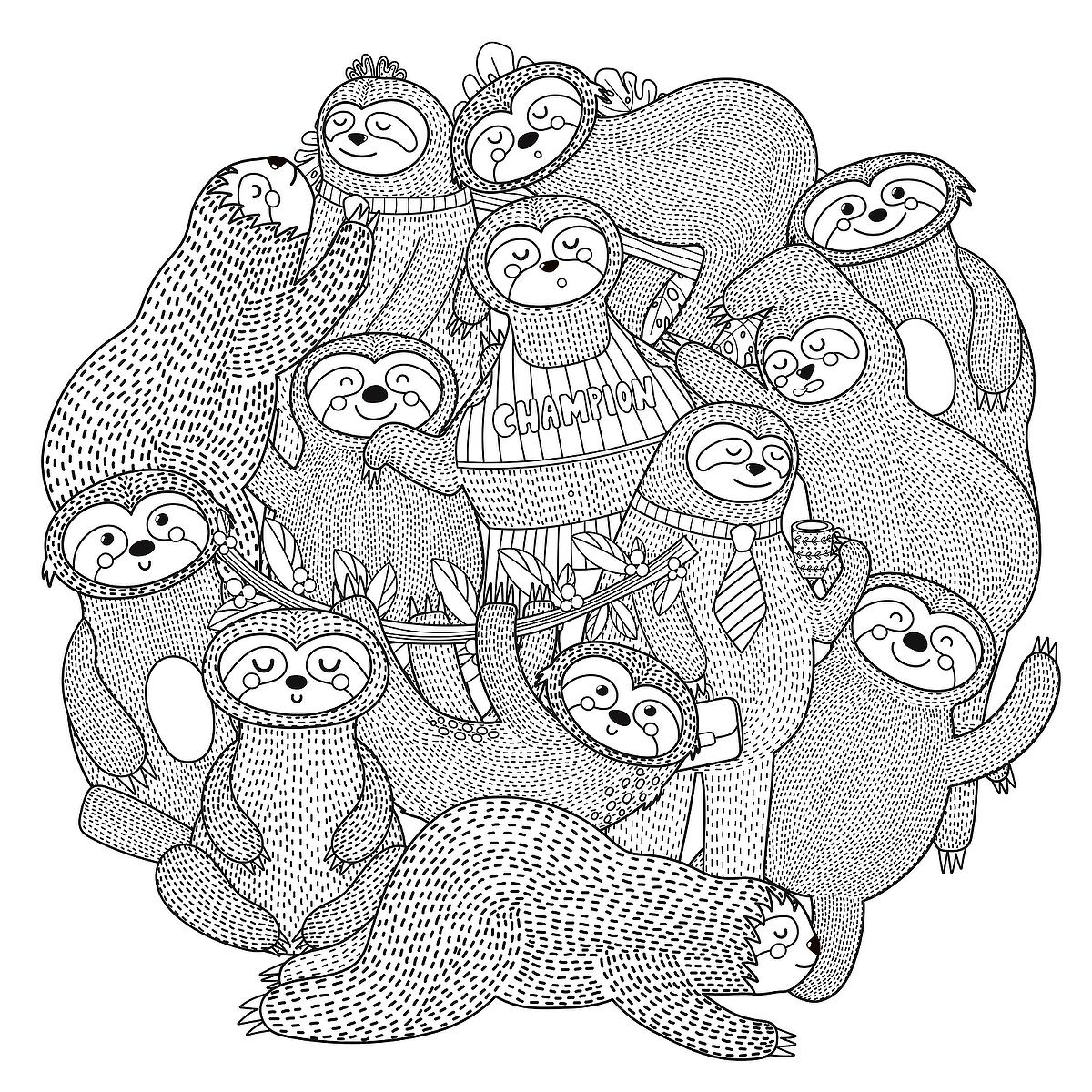Sloth coloring pages free printable coloring pages of sloths to help you slow down relax like a sloth printables mom