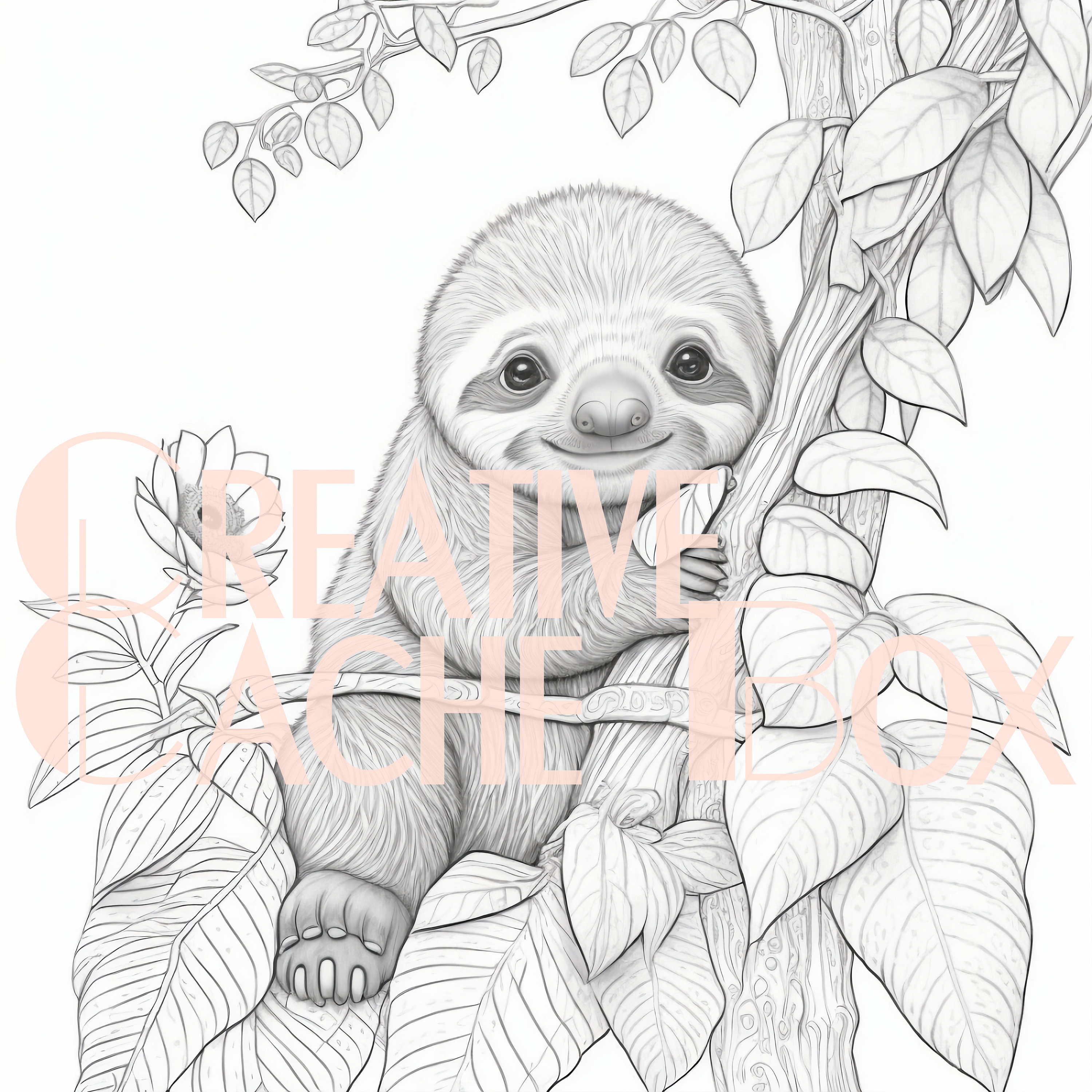 Sloth coloring page