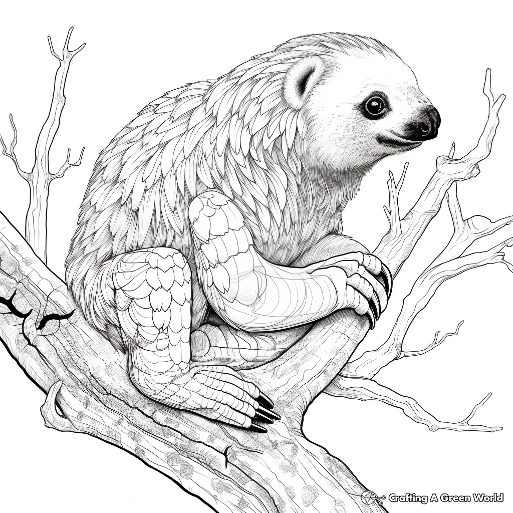 Sloth for adults coloring pages