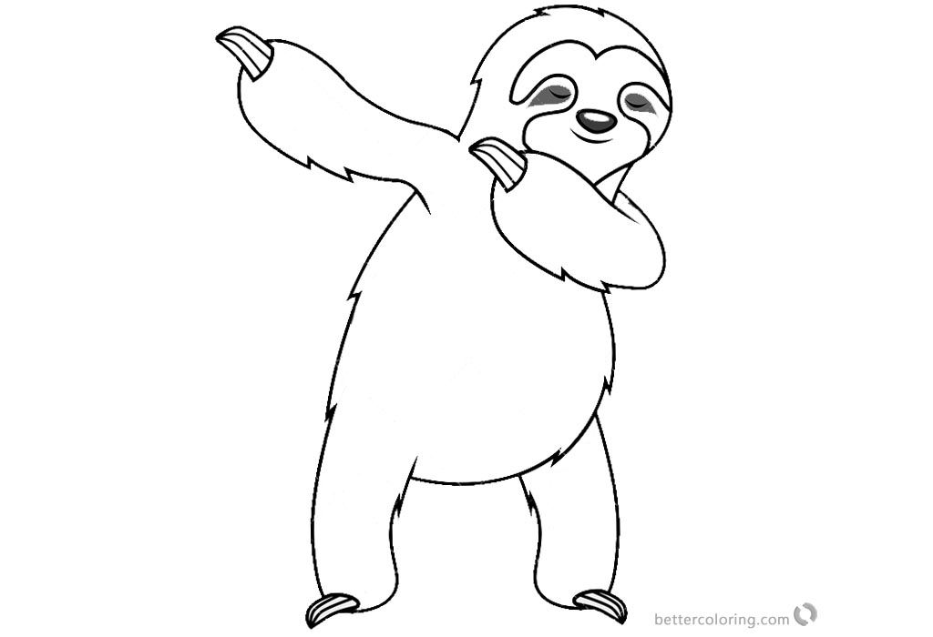 Free three toed sloth coloring pages dancing printable for kids and adults you câ disney coloring pages printables free printable coloring pages coloring pages