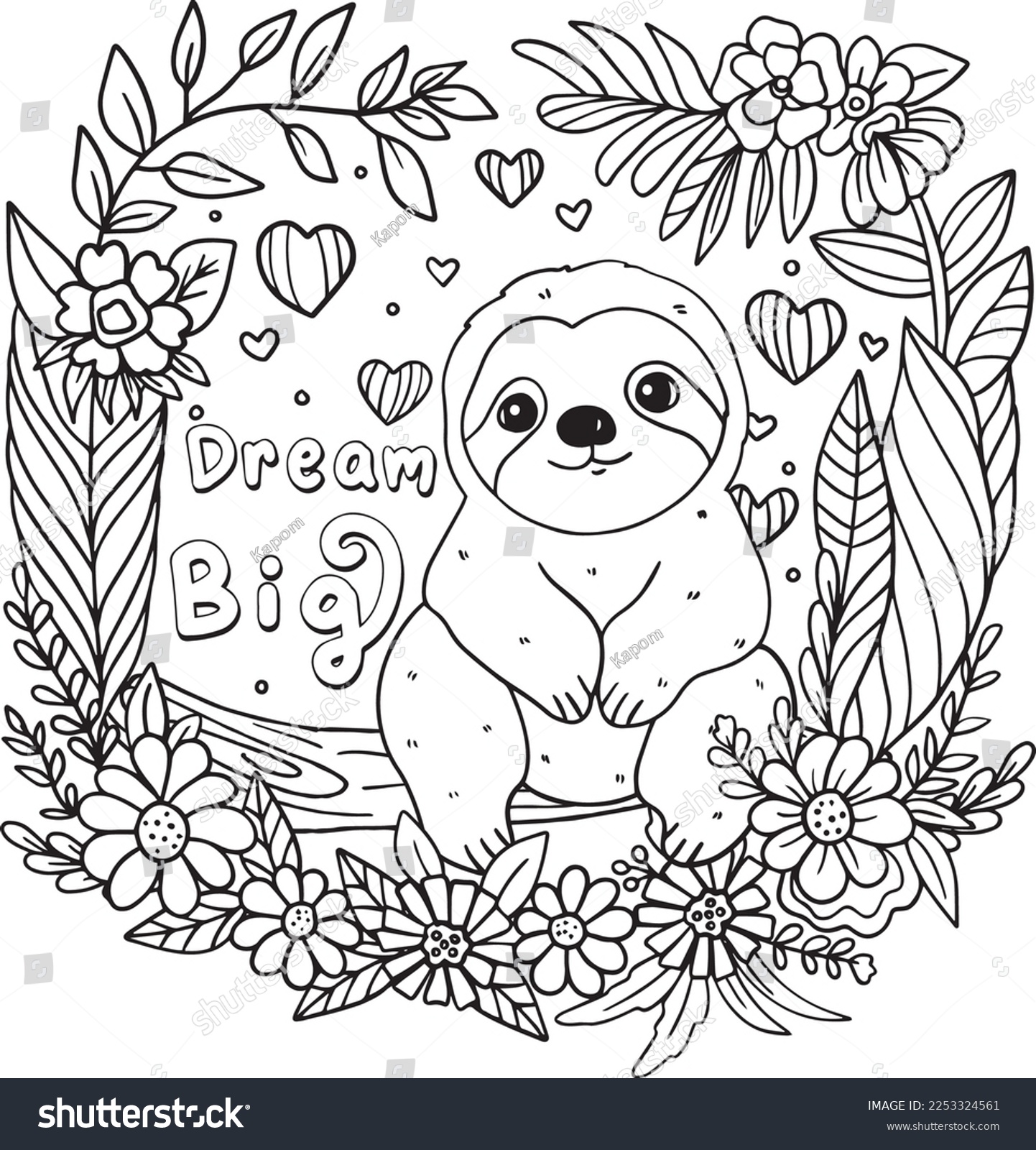 Thousand coloring book sloth royalty