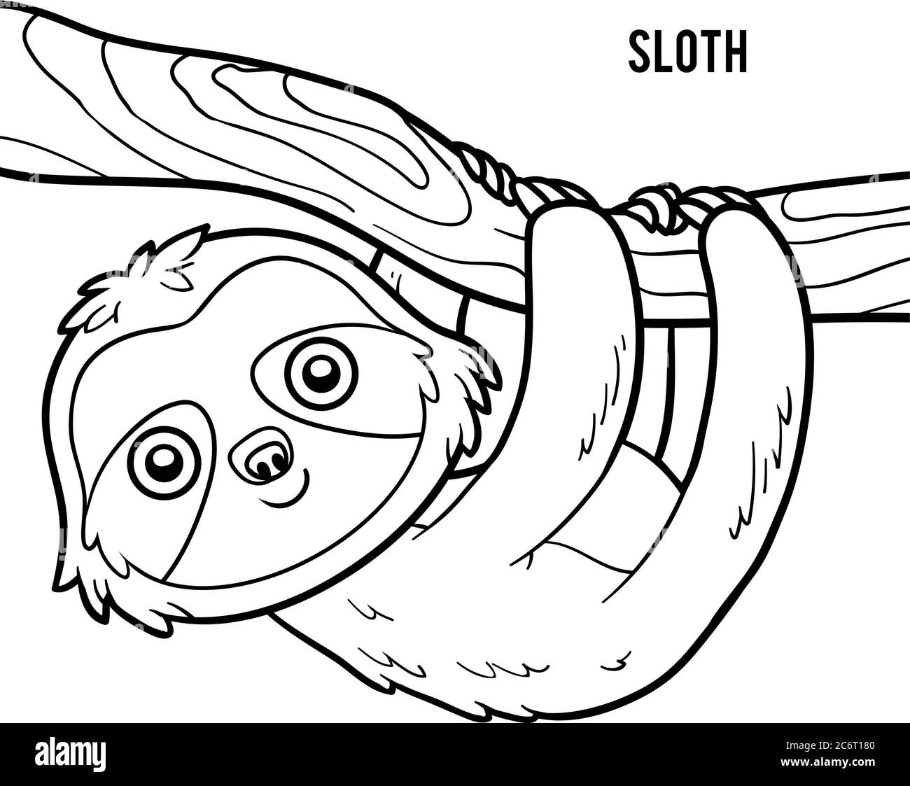 Coloring book for children sloth stock vector image art