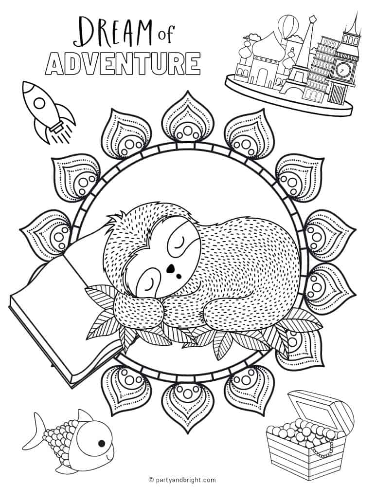 Cute sloth coloring pages printable activities