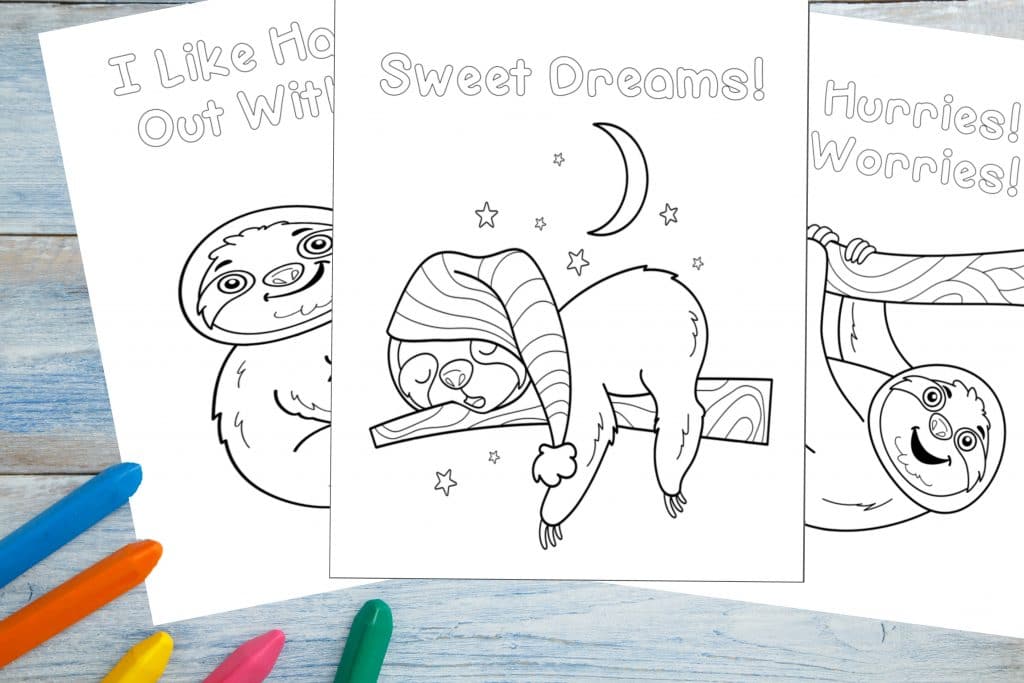 Printable sloth coloring pages