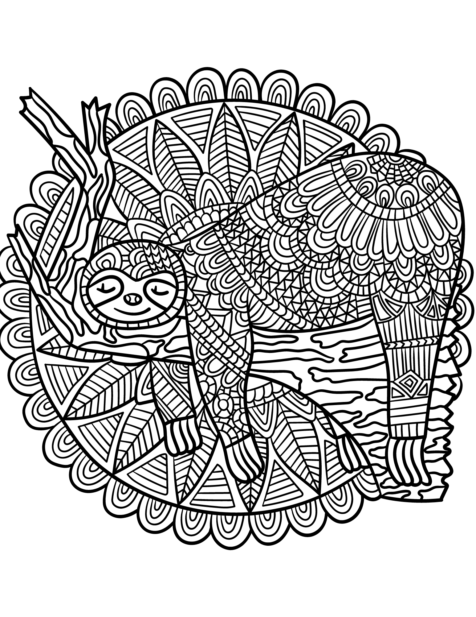 Free sloth coloring pages and fun facts about sloths