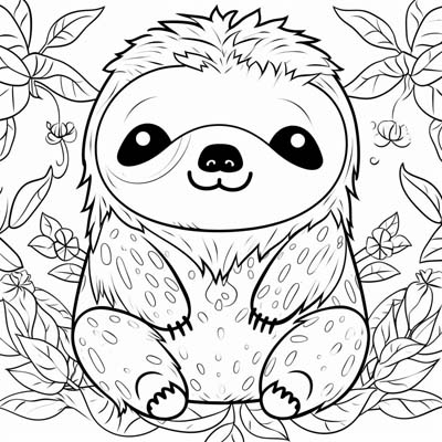 Sloth pages for kids