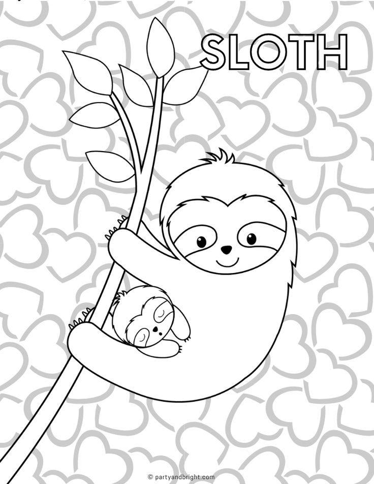 Mama sloth baby sloth coloring page free kids coloring pages animal coloring pages cute coloring pages