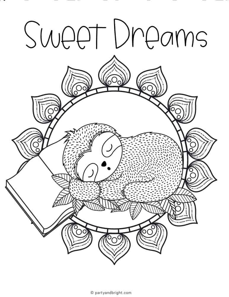 Cute sloth coloring pages printable activities