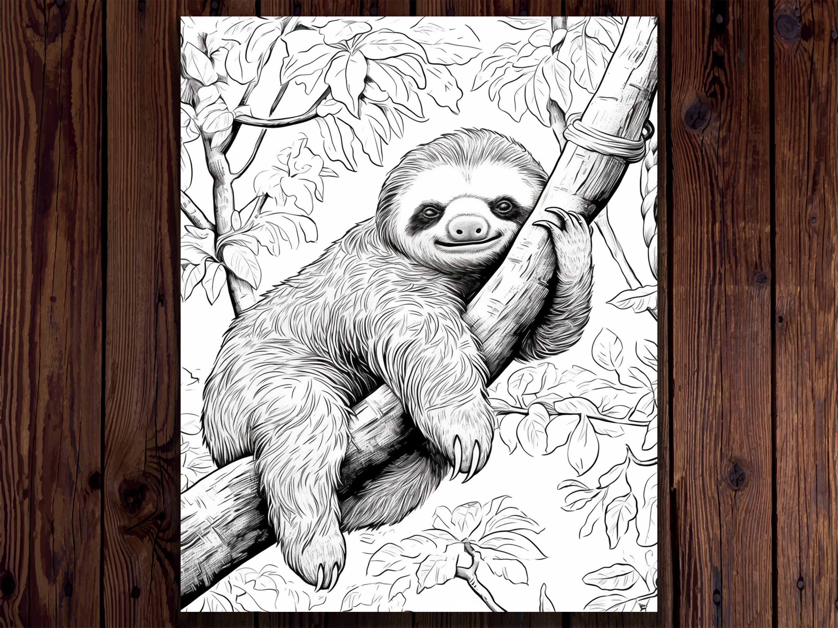 Cute sloths coloring pages for adults animal coloring book