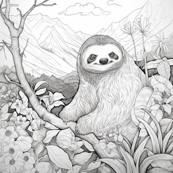 Page coloring pages sloth images