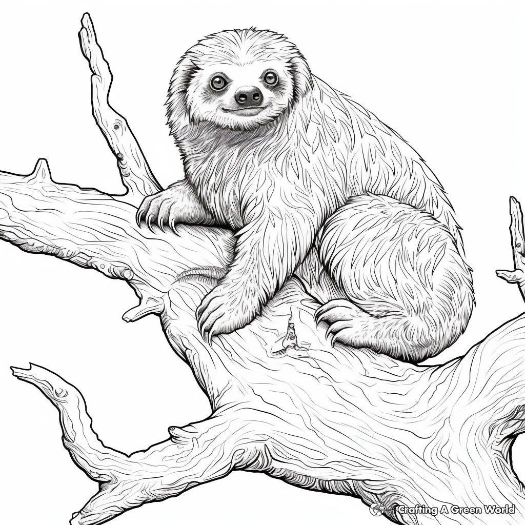 Sloth for adults coloring pages