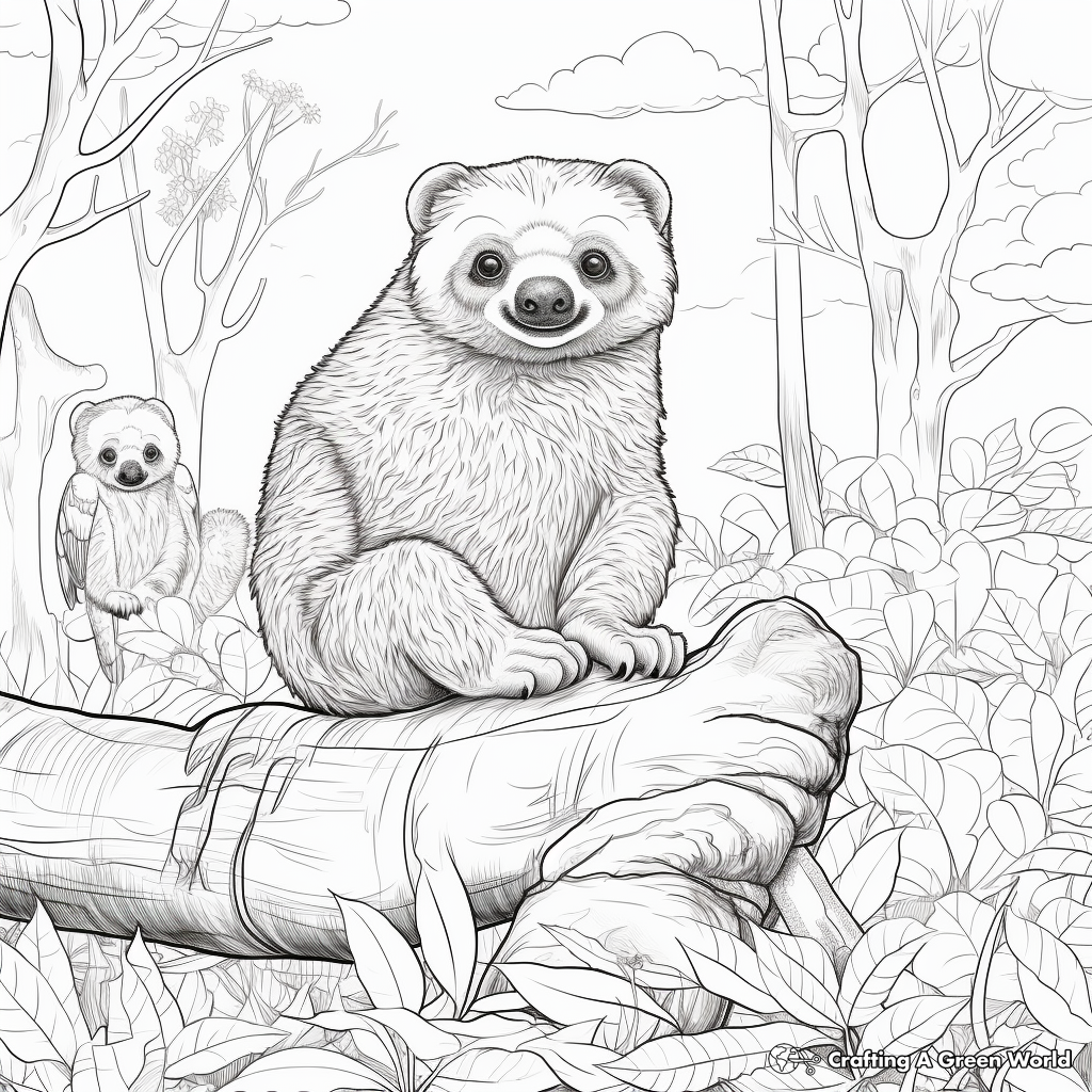 Sloth for adults coloring pages