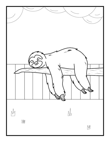 Premium vector cute sloth coloring book pages for kids coloring sheet