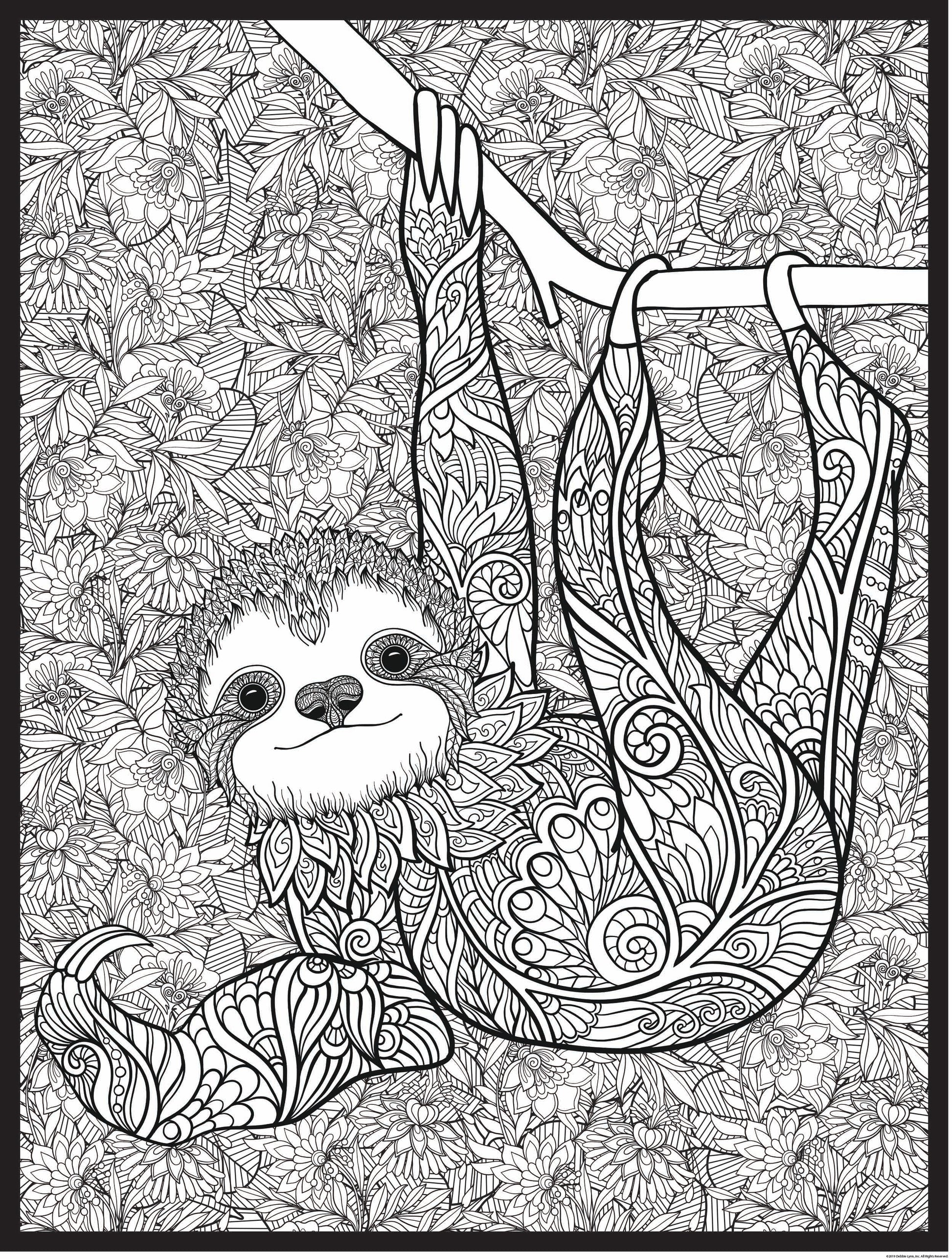 Sloth personalized giant coloring poster x â debbie lynn