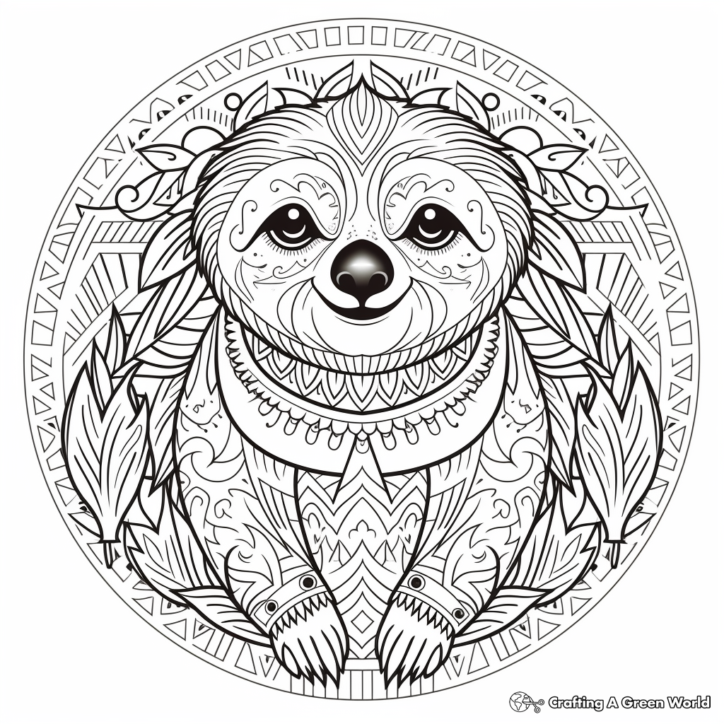 Sloth for adults coloring pages