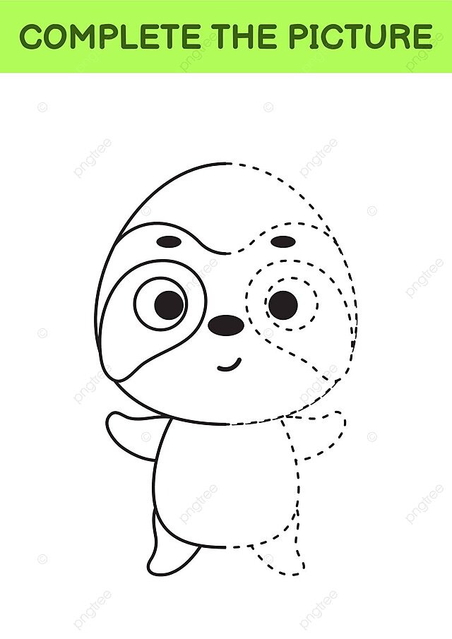 Cute sloth drawing for coloring and education baby game play vector baby game play png and vector with transparent background for free download