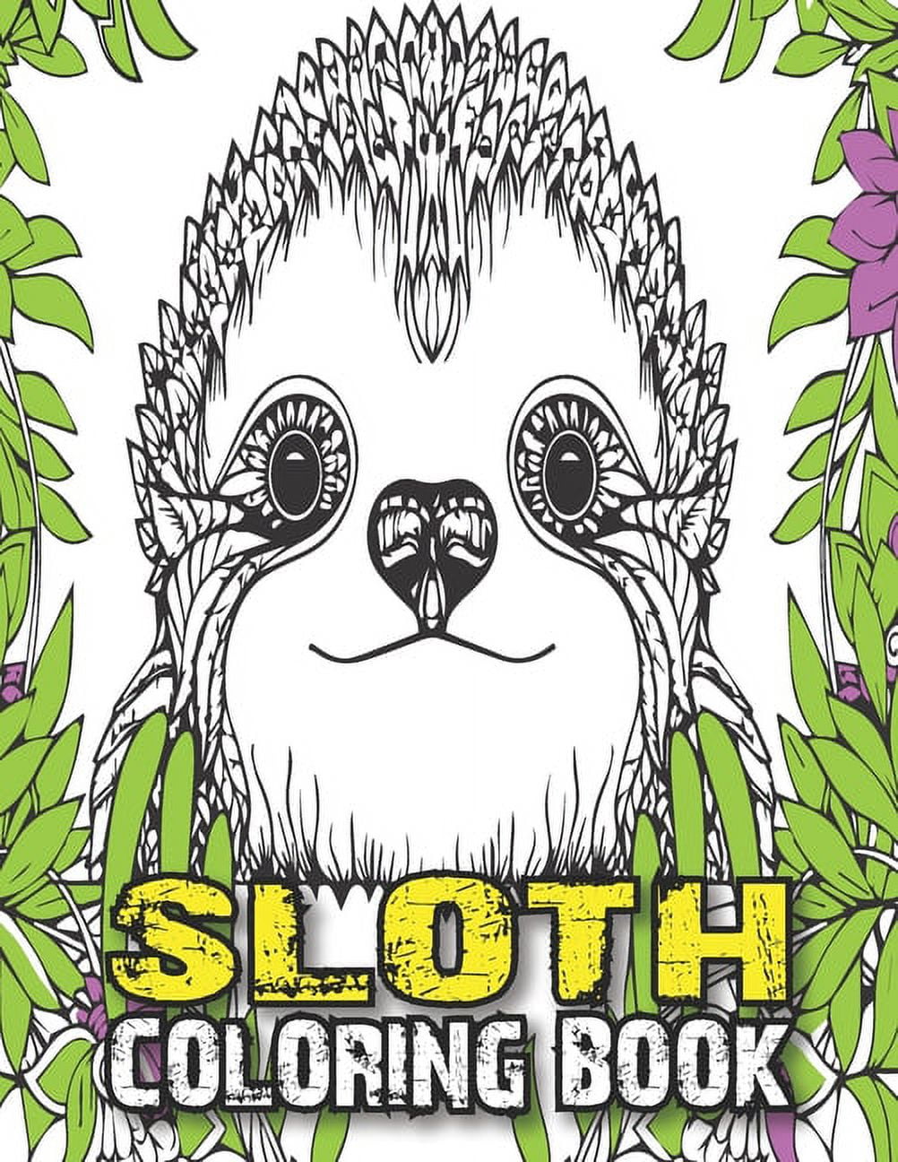 Sloth coloring book a fun sloth animal coloring pages for kids toddlers teen fun cute and stress relieving sloth coloring book baby sloth super sloth adorable sloths funny sloths coloring book large size paperback