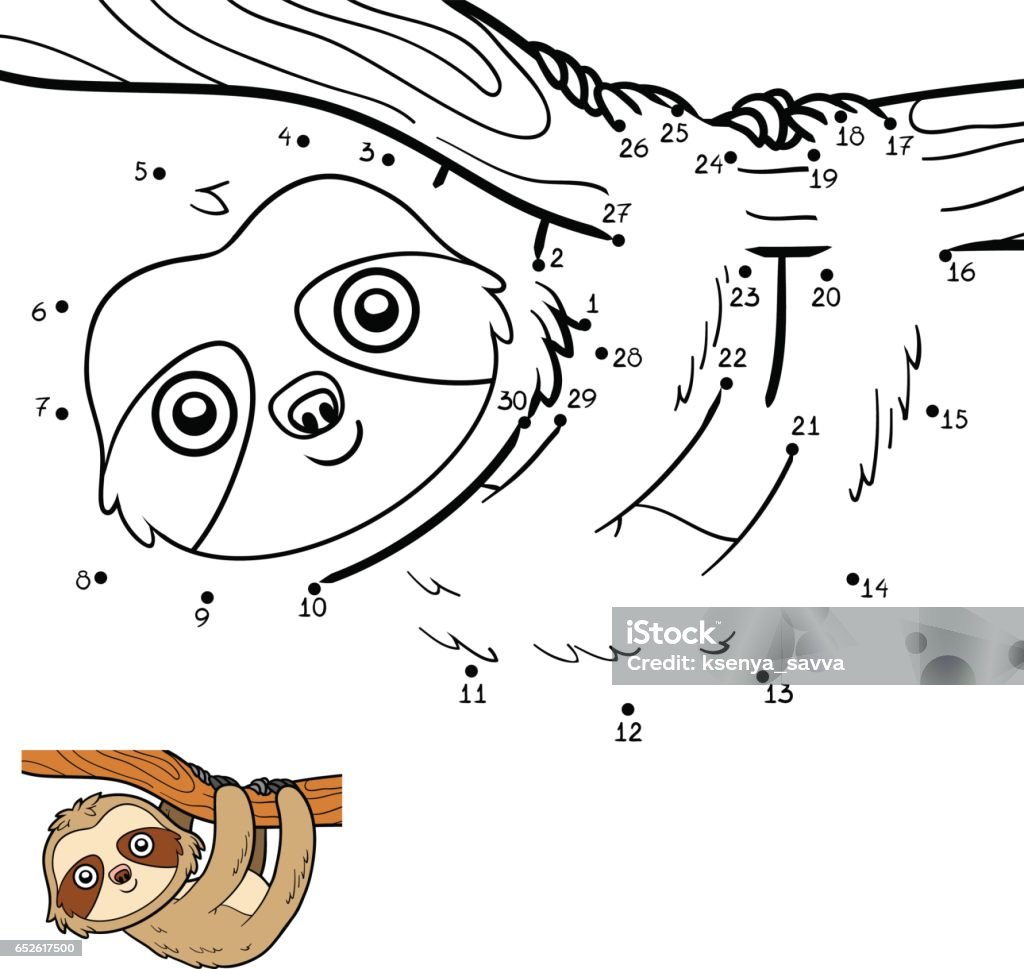 Numbers game sloth stock illustration