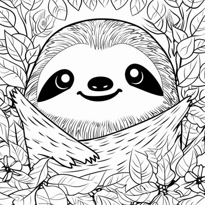 Sloth pages for kids