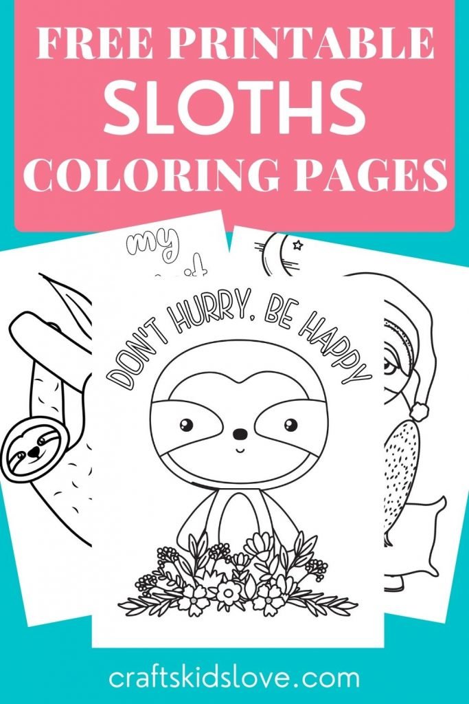 Printable sloth coloring pages