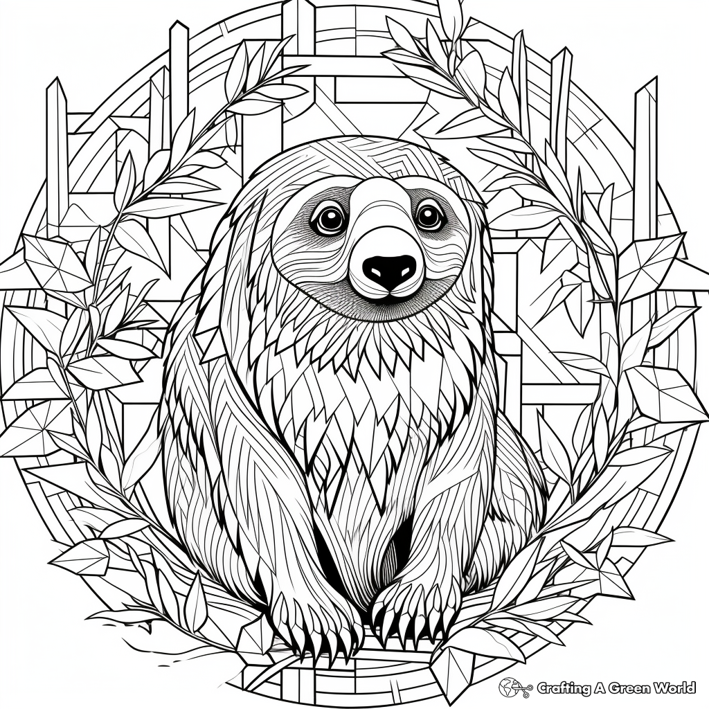 Sloth for adults coloring pages