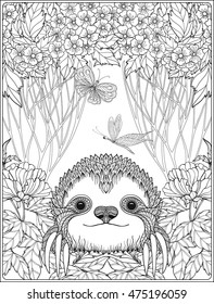 Thousand coloring book sloth royalty