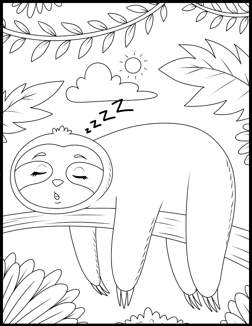 Sloth coloring pages free print and download pdf