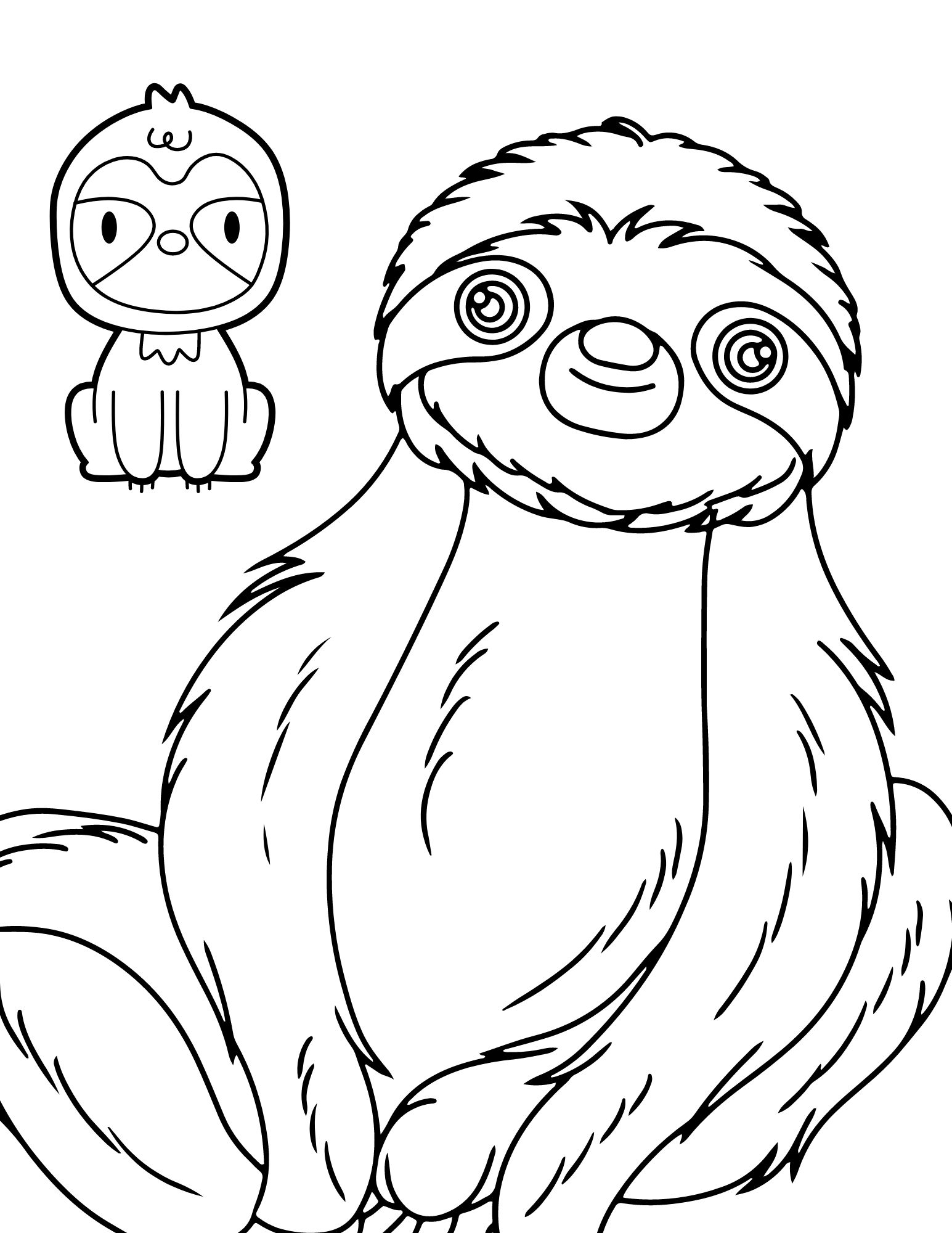 Free sloth coloring pages and fun facts about sloths