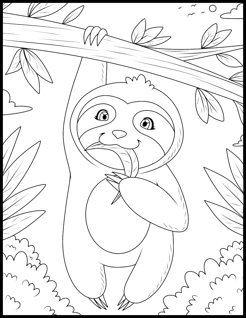 Sloth coloring pages free print and download pdf