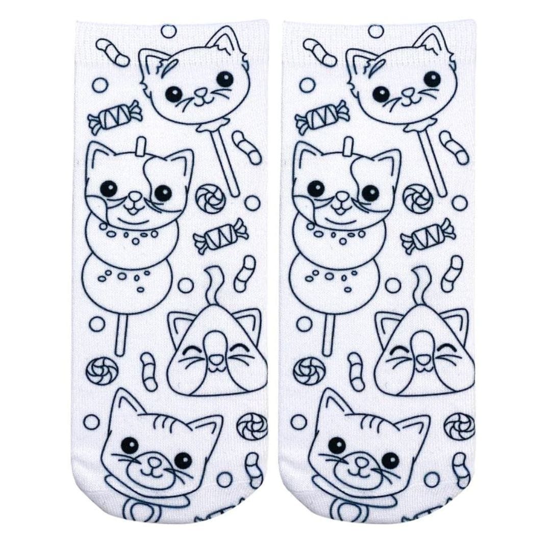 Candy cat coloring socks