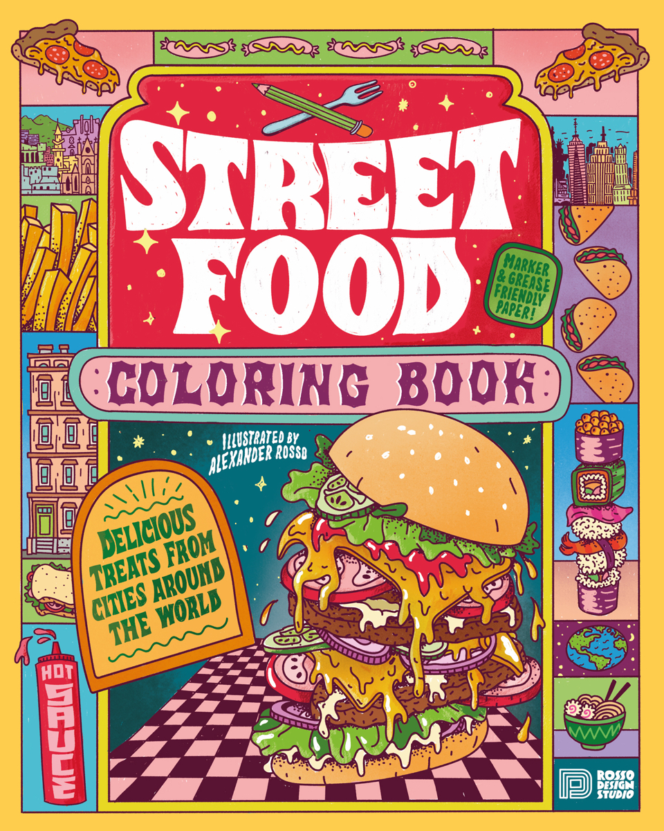 Street food coloring book delicious treats from cities around the world papercut