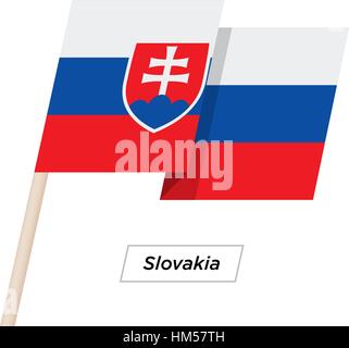 Waving ribbon or banner with flag of slovakia template for poster design stock vector image art