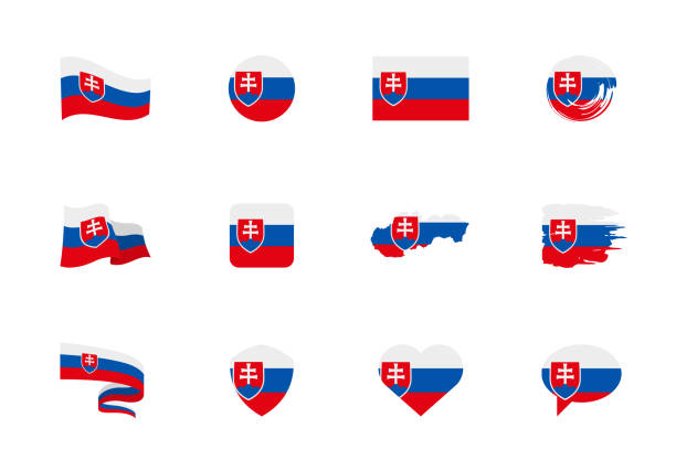 Slovakian flag stock photos pictures royalty