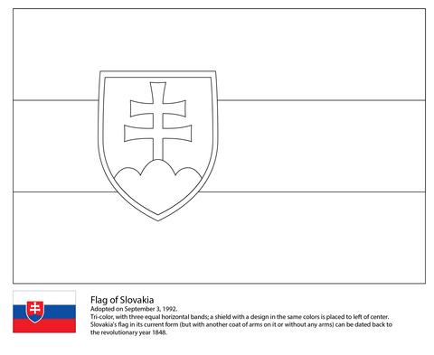 Flag of slovakia coloring page free printable coloring pages