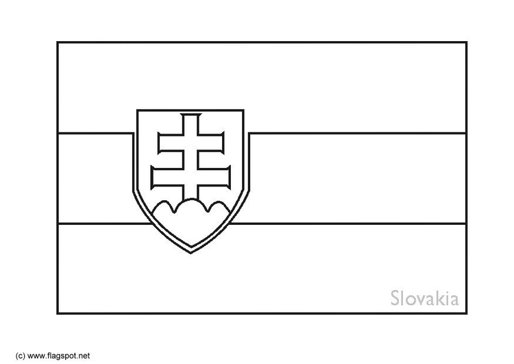 Coloring page flag slovakia