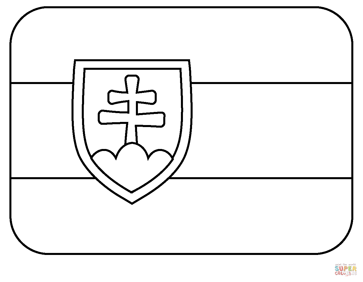 Flag of slovakia emoji coloring page free printable coloring pages